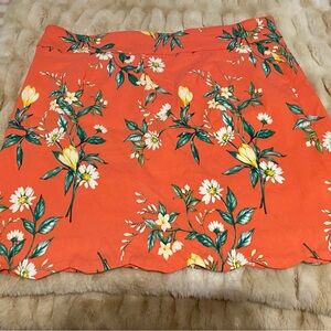 Women’s Size Large Floral Coral Skort